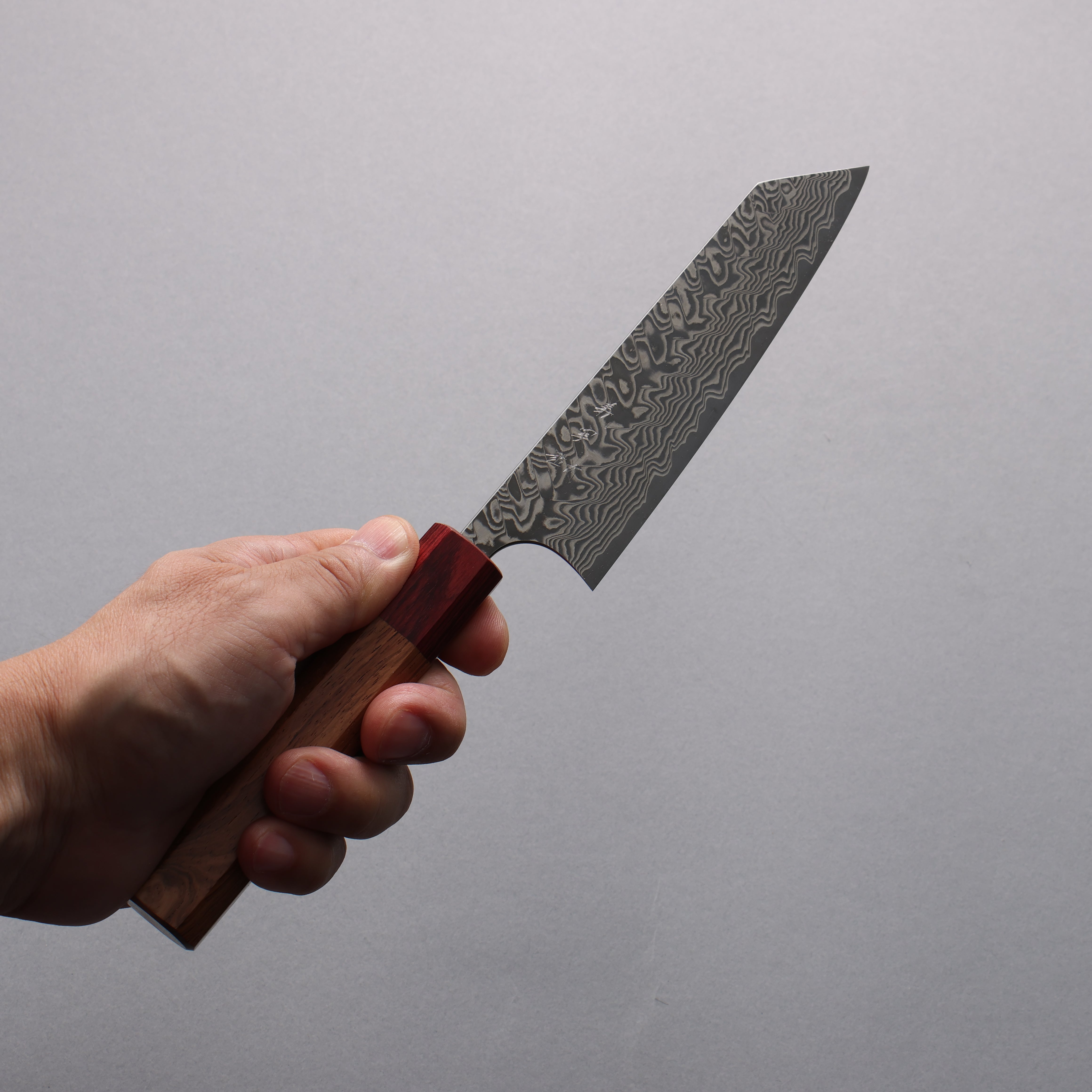 Yoshimi Kato SG2 Black Damascus Small Bunka  130mm Honduras (ferrule: Red Pakka wood) Handle - Seisuke Knife