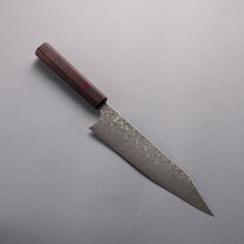  Yoshimi Kato SG2 Black Damascus Kiritsuke Gyuto  210mm Rosewood (Red Turquoise Ring) Handle - Seisuke Knife