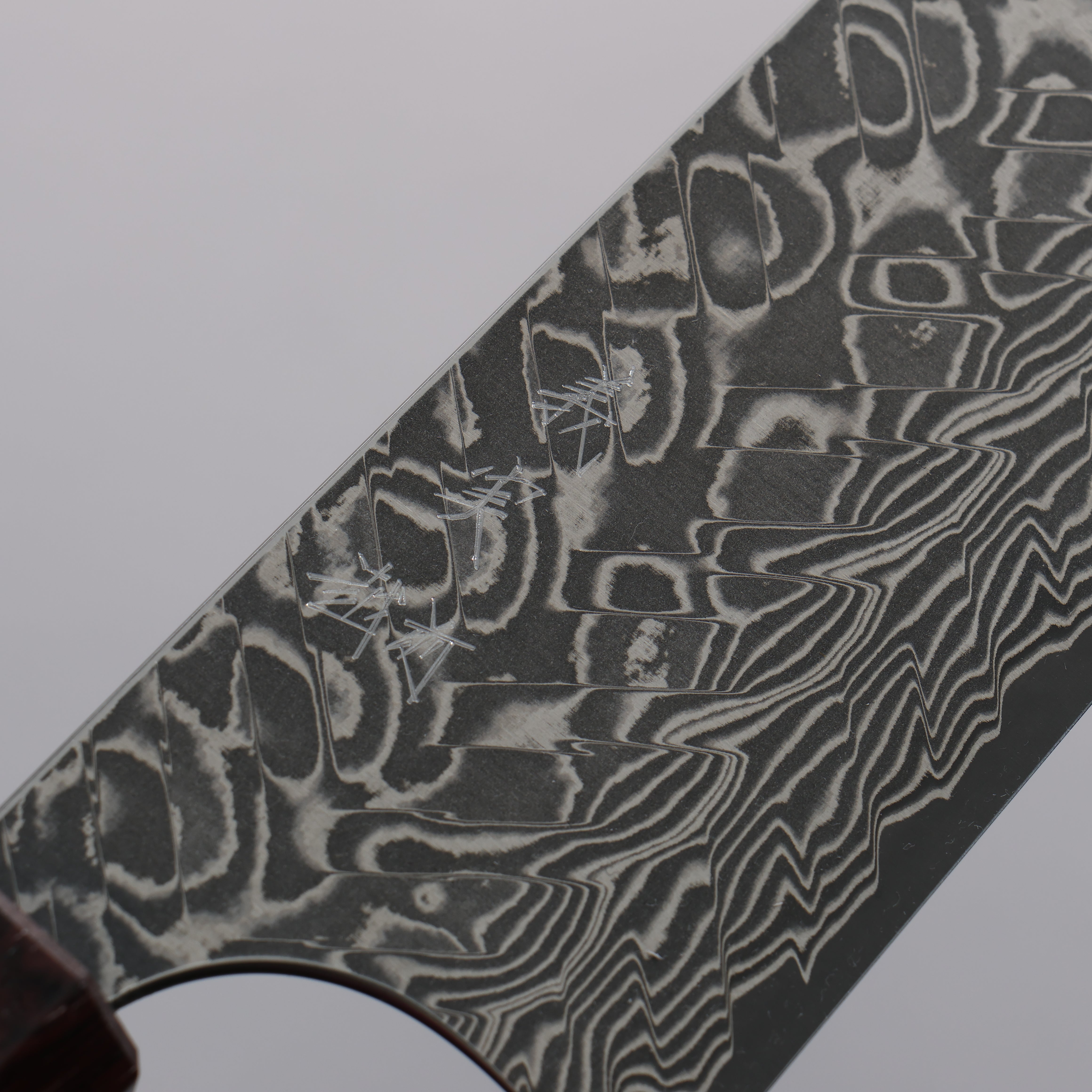 Yoshimi Kato SG2 Black Damascus Kiritsuke Gyuto  210mm Rosewood (Red Turquoise Ring) Handle - Seisuke Knife
