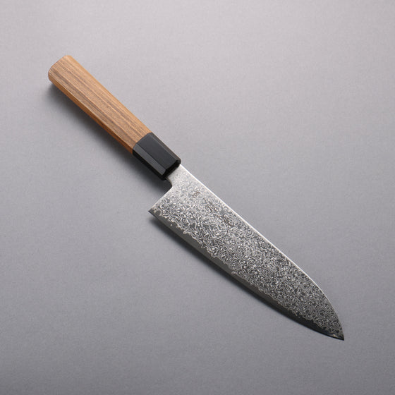 Seisuke SG2 Damascus Migaki Finished Santoku  180mm Teak (ferrule: Black Water Buffalo Horn) Handle - Seisuke Knife