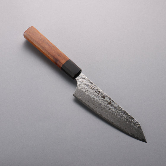 Sakai Takayuki SG2 Damascus Kengata Santoku  160mm Rosewood (Ferrule: Black Pakka Wood) Handle - Seisuke Knife