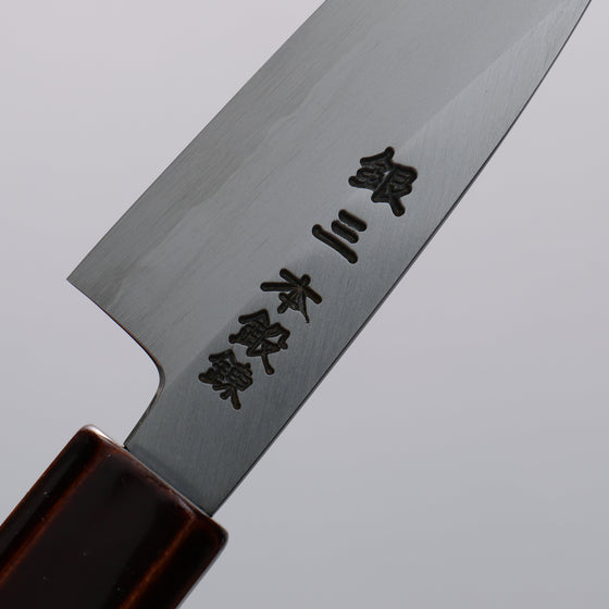 Hado Silver Steel No.3 Migaki Finished Paring  90mm Lacquered (Kijiro-nuri) Handle - Seisuke Knife