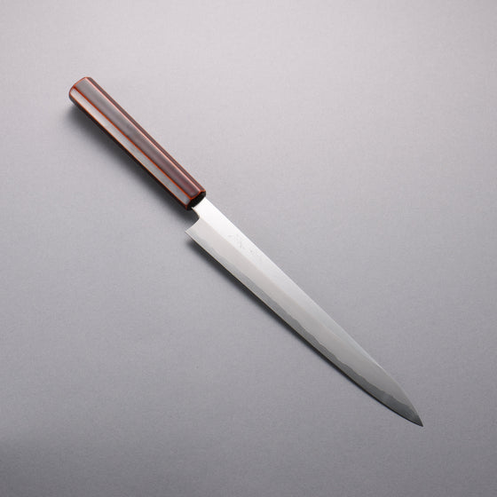 Hado Silver Steel No.3 Migaki Finished Sujihiki  240mm Lacquered (Kijiro-nuri) Handle - Seisuke Knife