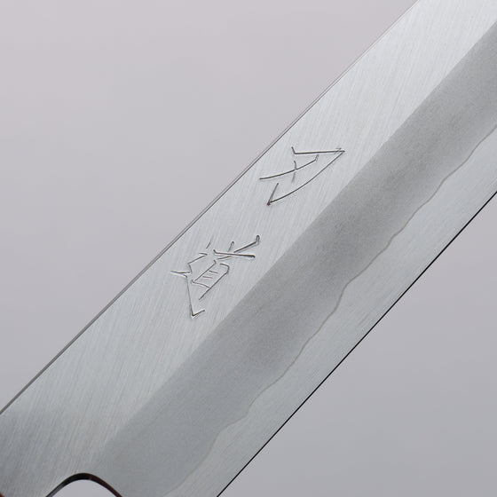 Hado Silver Steel No.3 Migaki Finished Sujihiki  240mm Lacquered (Kijiro-nuri) Handle - Seisuke Knife