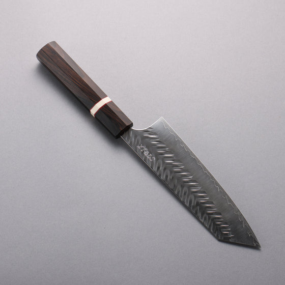 Yoshimi Kato SPG STRIX Hammered (V) Bunka  170mm Ebony (White Ring) Handle - Seisuke Knife