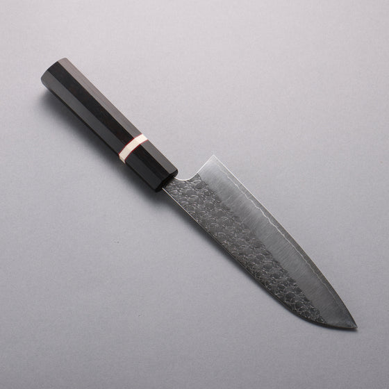 Yoshimi Kato Minamo SG2 Hammered Santoku  170mm Ebony (White Ring) Handle - Seisuke Knife