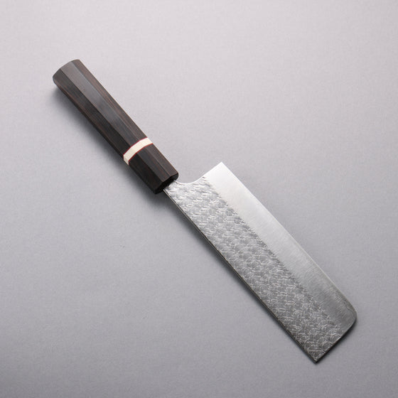 Yoshimi Kato Minamo SG2 Hammered Nakiri  165mm Ebony (White Ring) Handle - Seisuke Knife