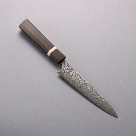 Yoshimi Kato SG2 Black Damascus Petty-Utility  150mm Sandalwood with White Ring Handle - Seisuke Knife