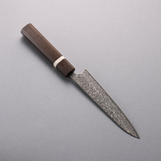 Yoshimi Kato SG2 Black Damascus Petty-Utility  150mm Sandalwood with White Ring Handle - Seisuke Knife