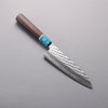 Yu Kurosaki Senko Ryu SG2 Hammered Small Santoku  150mm Rosewood (Ferrule: Blue Turquoise) Handle - Seisuke Knife - Slide 1