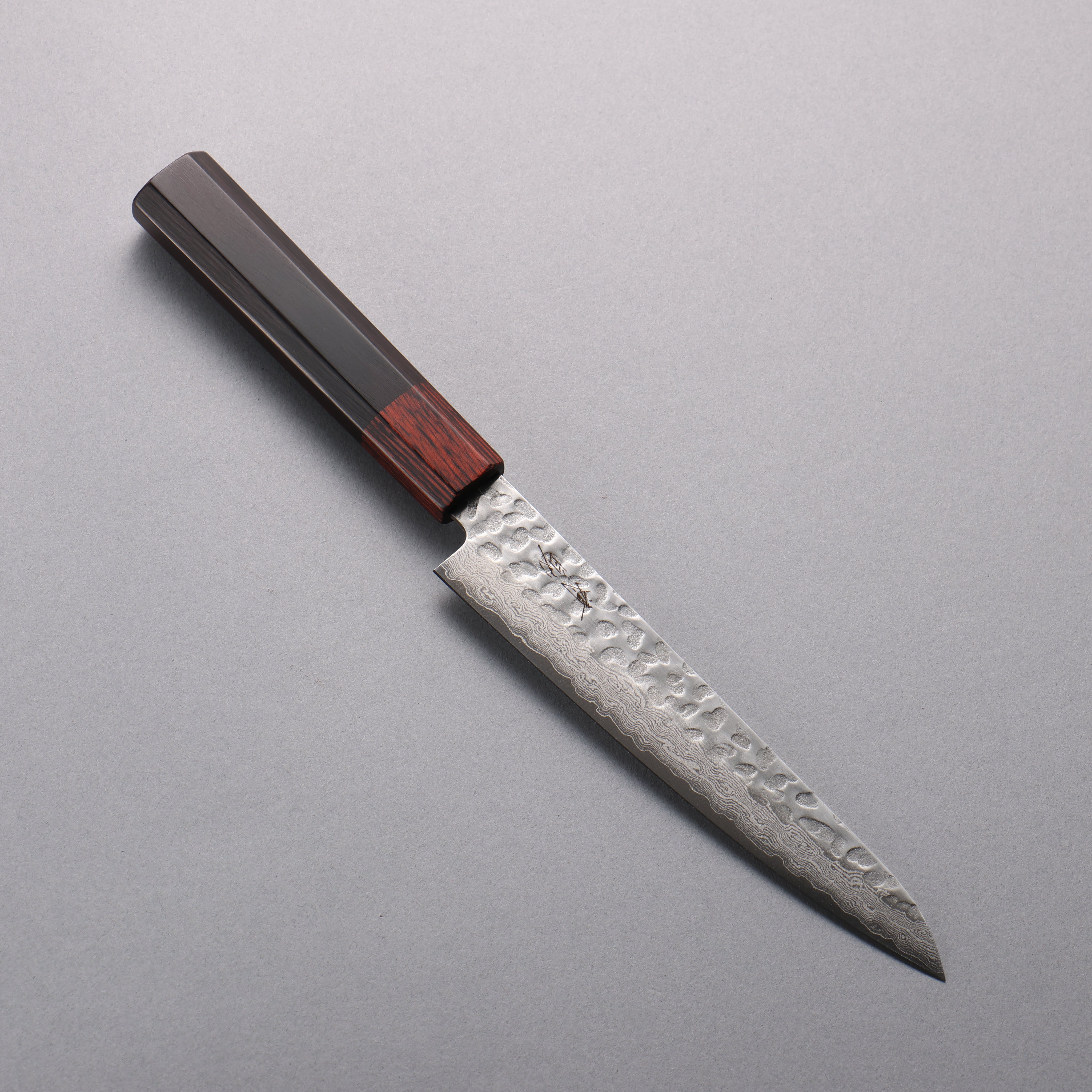 Seisuke VG10 33 Layer Damascus Hammered Petty-Utility 150mm Black Pakka wood Handle - Seisuke Knife