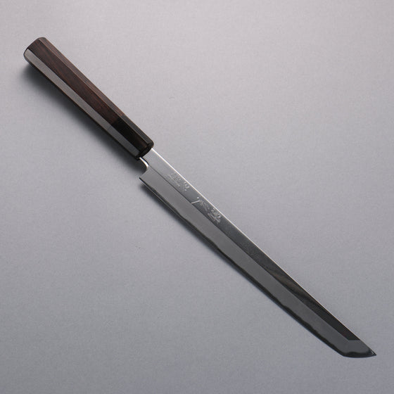 Tessen by Tanaka Tamahagane Mirrored Finish Sakimaru Yanagiba  240mm Ebony Wood Handle with Sheath - Seisuke Knife