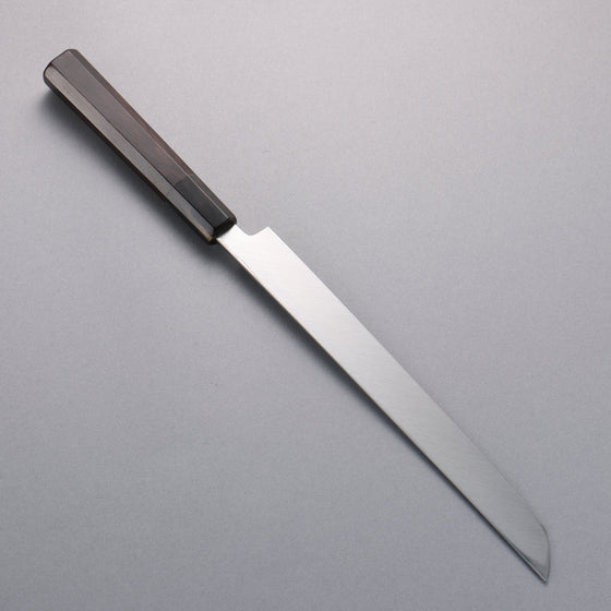 Tessen by Tanaka Tamahagane Mirrored Finish Sakimaru Yanagiba  240mm Ebony Wood Handle with Sheath - Seisuke Knife