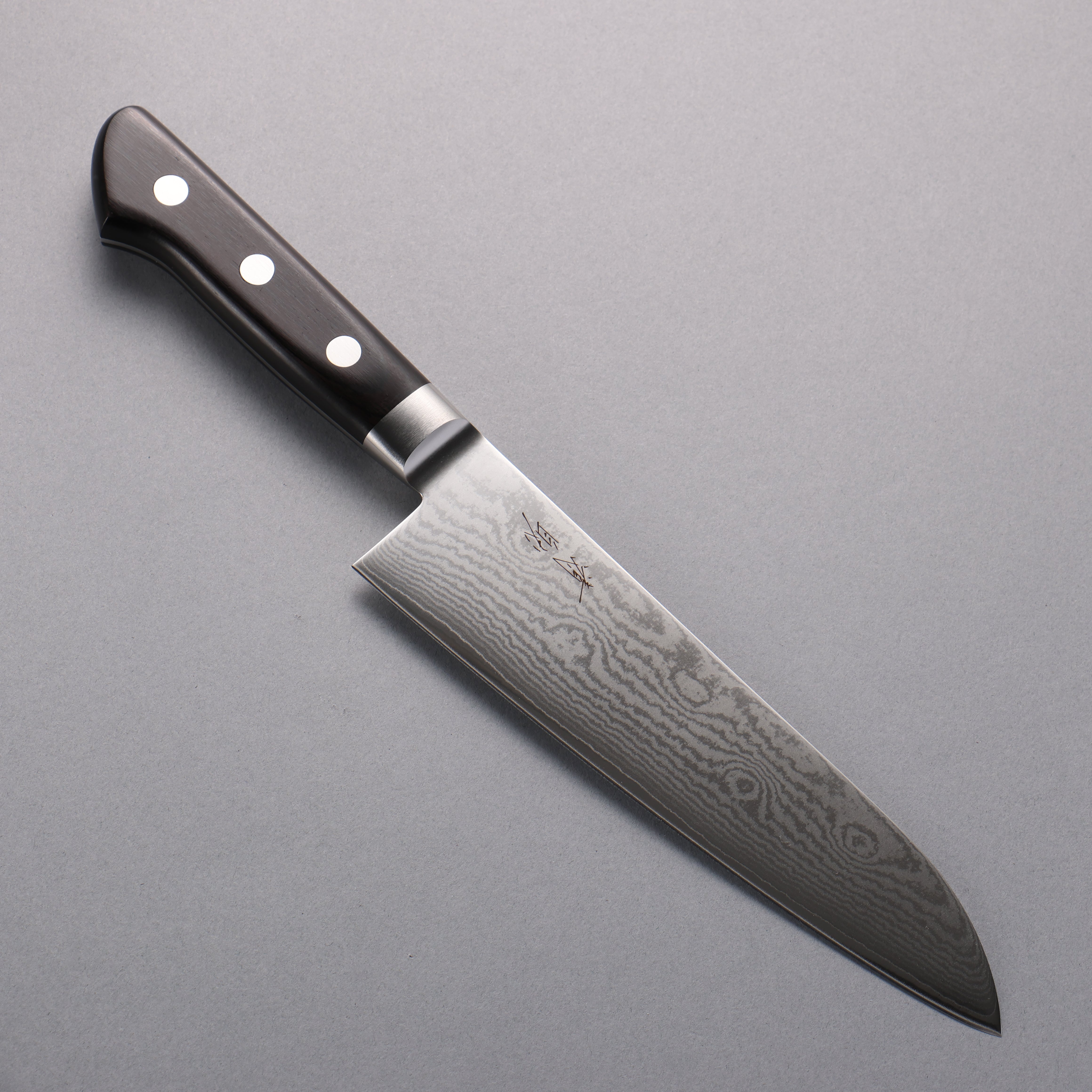 Seisuke VG10 33 Layer Damascus Santoku 180mm Black Pakkawood Handle - Seisuke Knife
