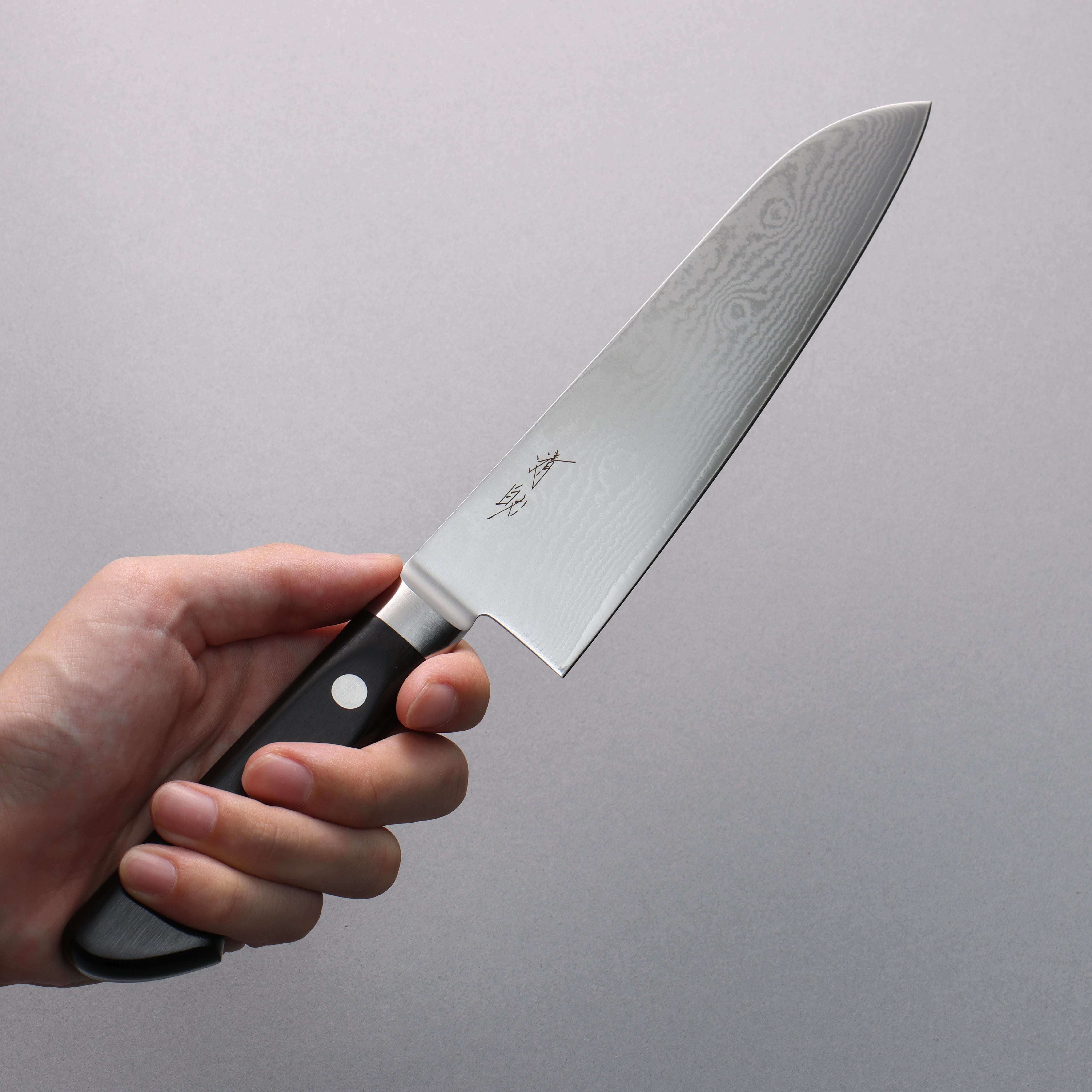 Seisuke VG10 33 Layer Damascus Santoku 180mm Black Pakkawood Handle - Seisuke Knife