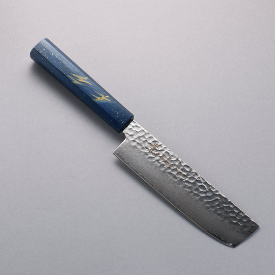 Sakai Takayuki VG10 33 Layer Damascus Nakiri 160mm Live oak Lacquered (Saiseki) Handle - Seisuke Knife