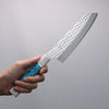 Yu Kurosaki Senko Ryu SG2 Hammered Santoku  170mm Turquoise(With Double White Ring) Handle - Seisuke Knife - Slide 14