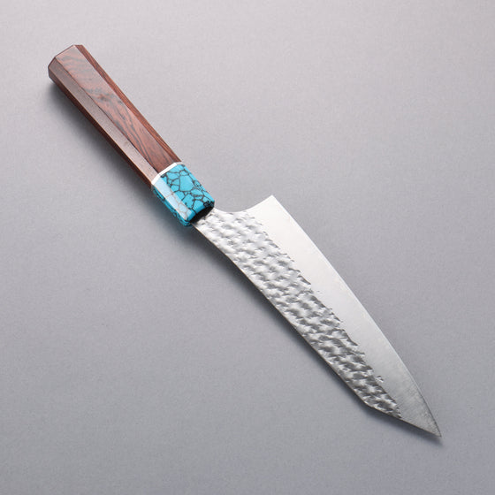 Yu Kurosaki Senko Ei SG2 Hammered Bunka  170mm Rosewood (Ferrule: Blue Turquoise) Handle - Seisuke Knife