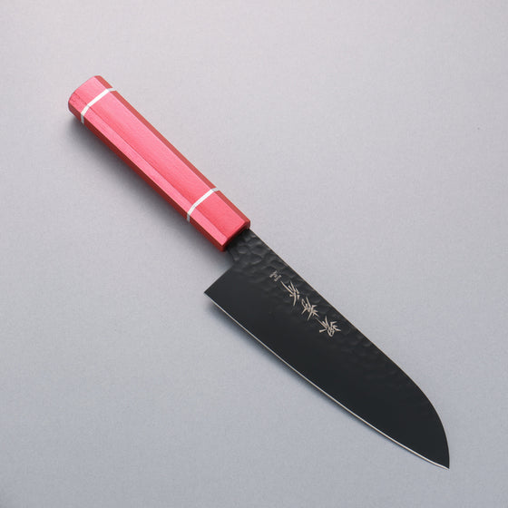 Sakai Takayuki Kurokage VG10 Hammered Teflon Coating Santoku 170mm Live oak Lacquered (Kouseki) Handle - Seisuke Knife