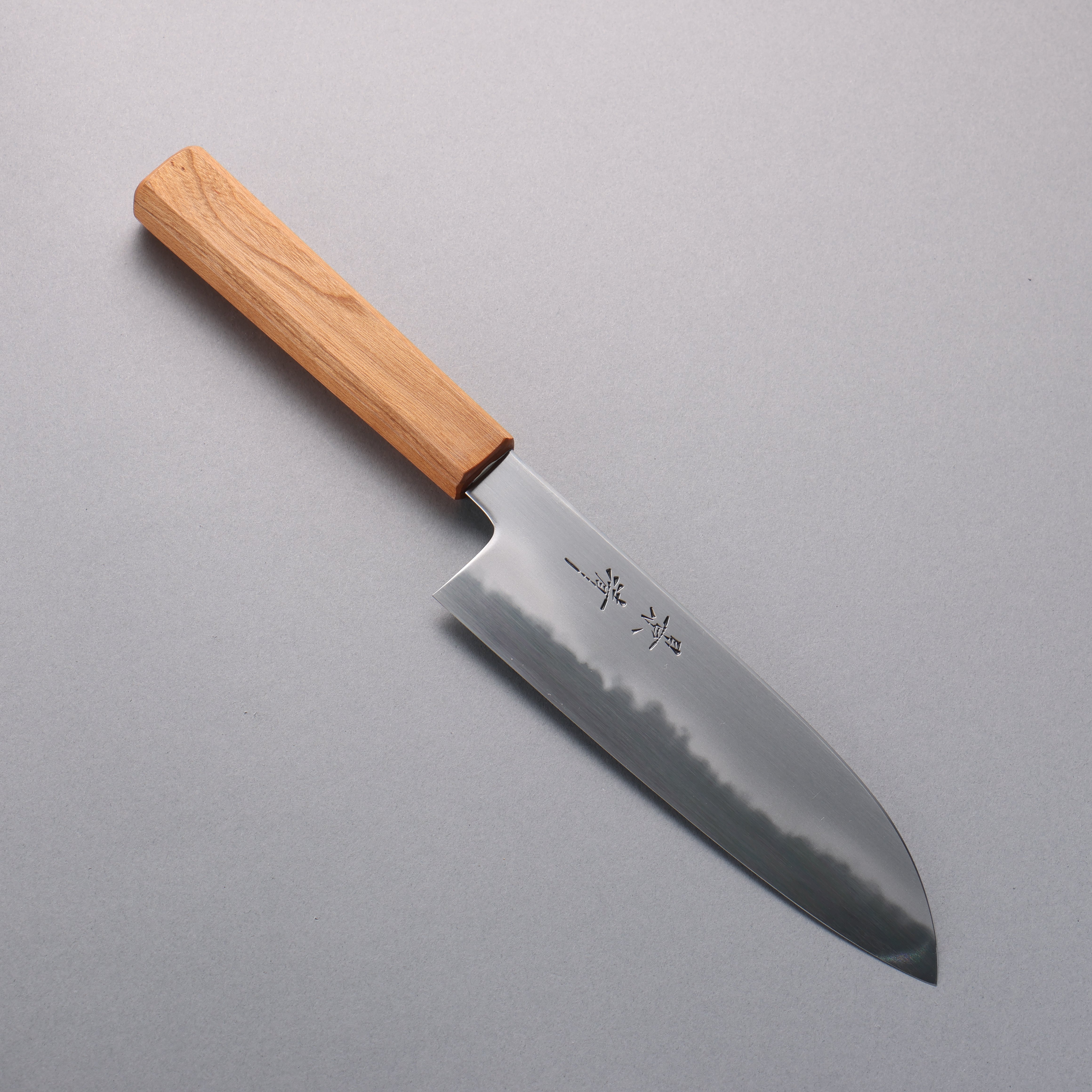 Kagekiyo Finest White Steel No.2 Santoku 170mm Cherry Tree Handle with Sheath - Seisuke Knife
