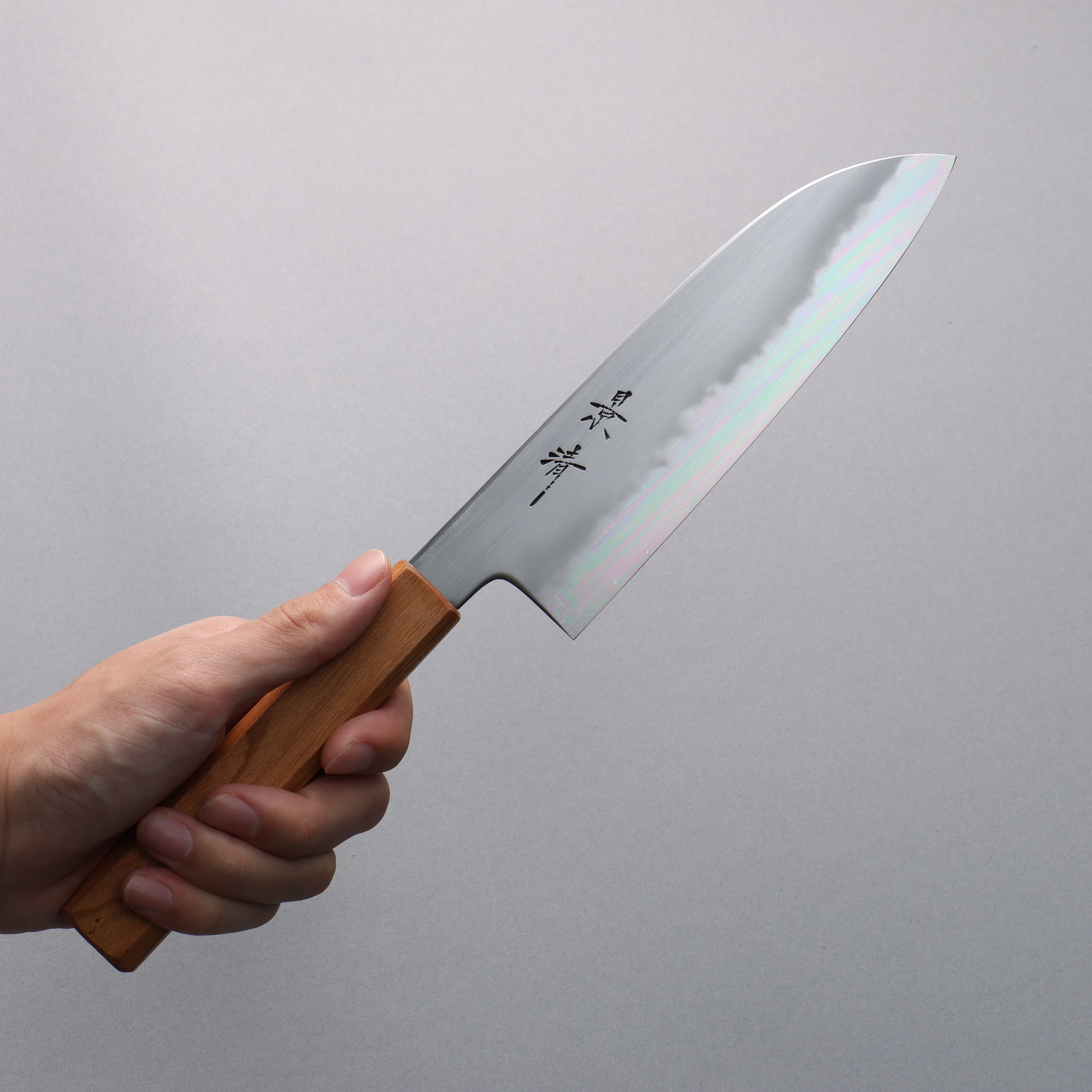 Kagekiyo Finest White Steel No.2 Santoku 170mm Cherry Tree Handle with Sheath - Seisuke Knife