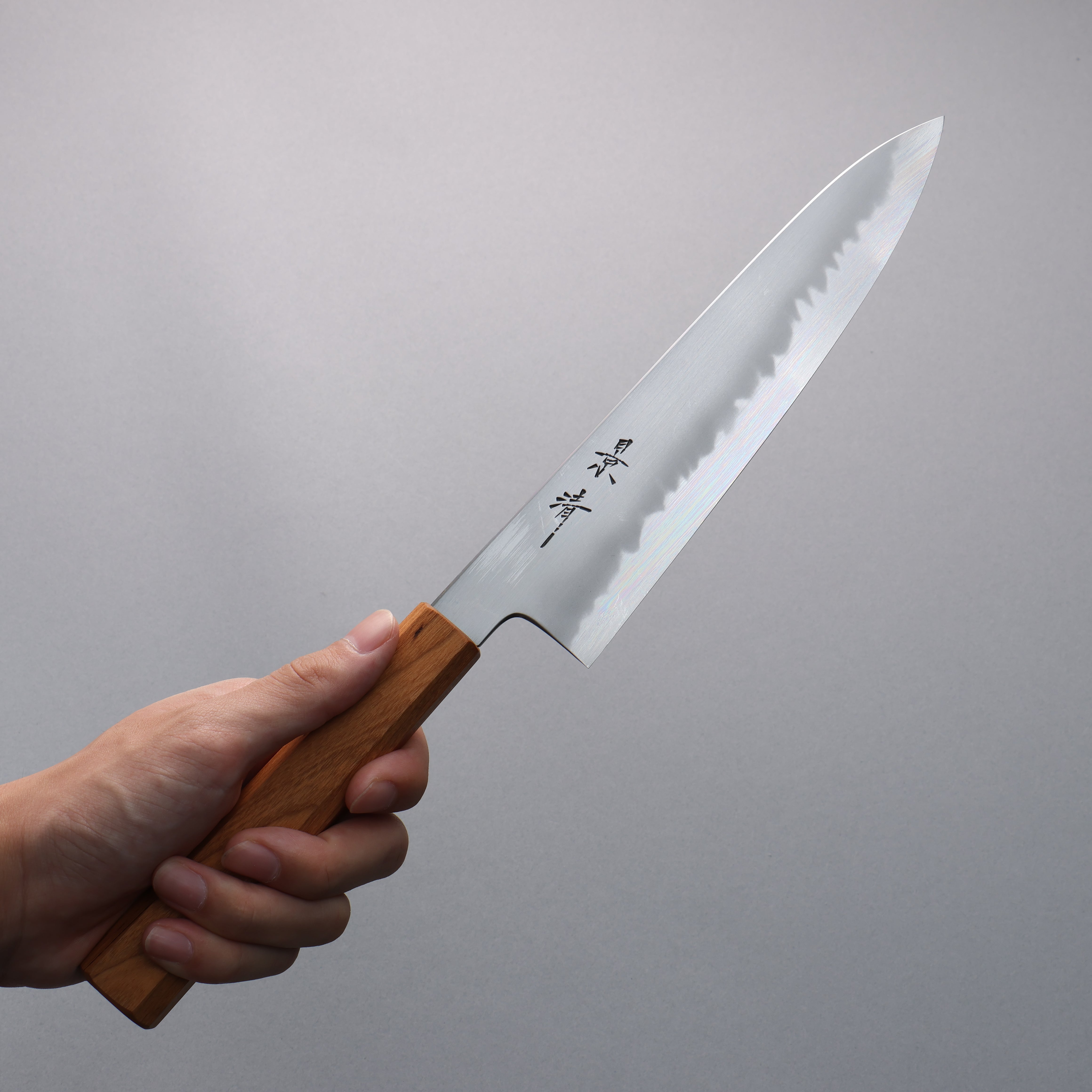 Kagekiyo Finest White Steel No.2 Gyuto 210mm Cherry Tree Handle with Sheath - Seisuke Knife