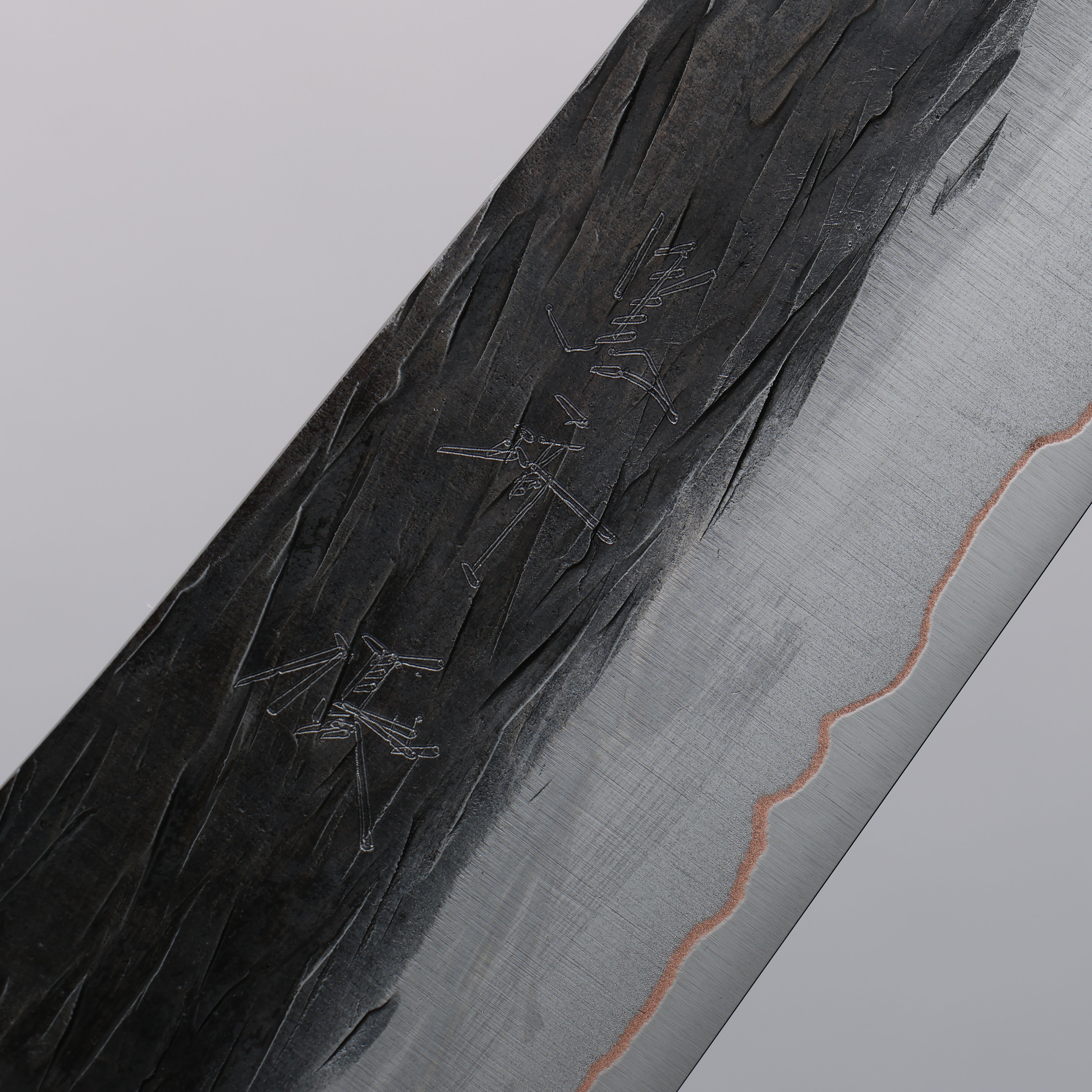 Yu Kurosaki Juhyo V-Toku2 Hammered Black Finished Santoku 170mm Ebony Wood Handle - Seisuke Knife