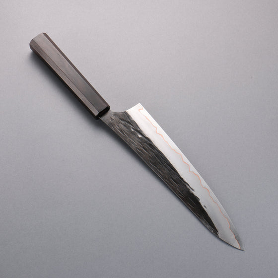 Yu Kurosaki Juhyo V-Toku2 Hammered Black Finished Gyuto 210mm Ebony Handle - Seisuke Knife