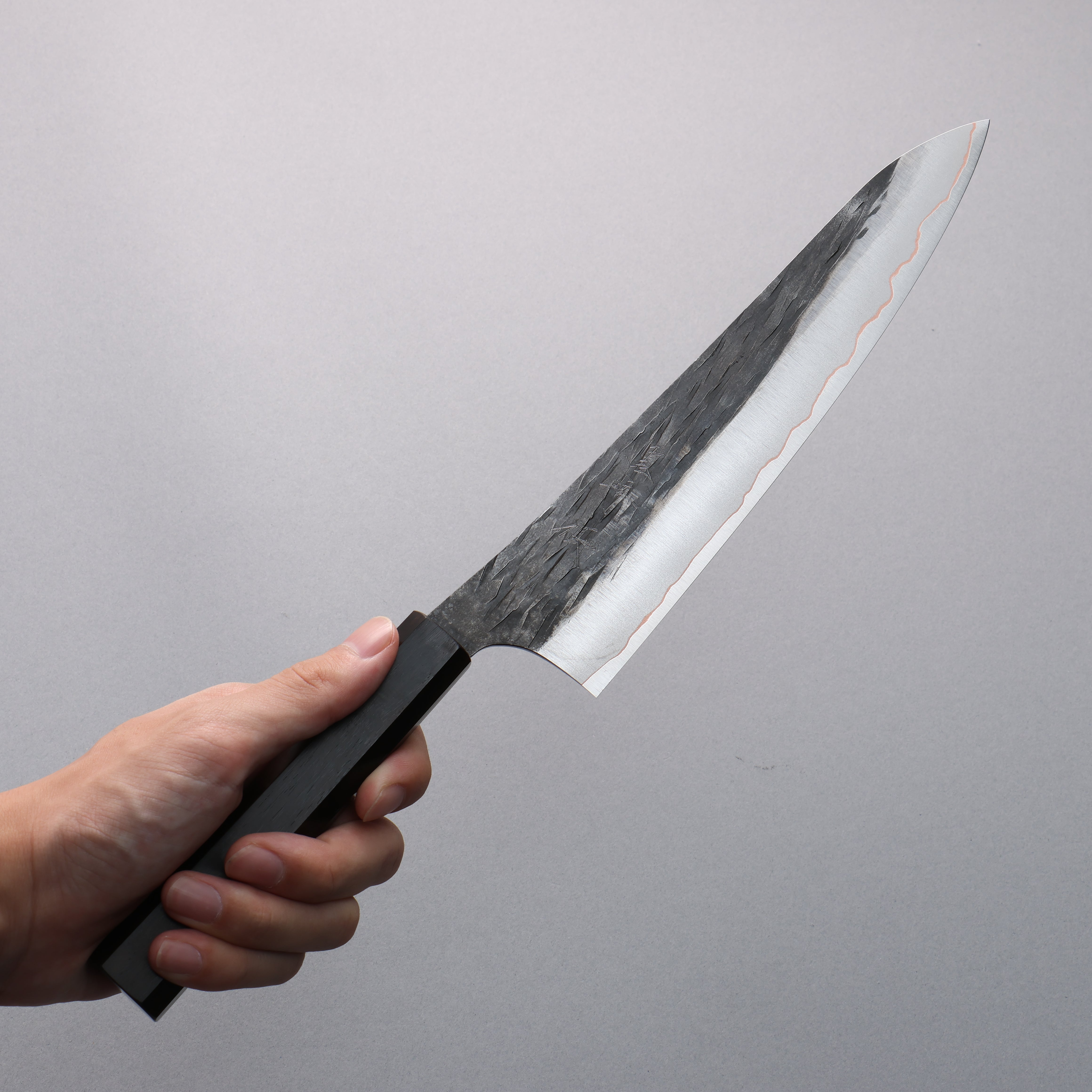 Yu Kurosaki Juhyo V-Toku2 Hammered Black Finished Gyuto 210mm Ebony Ha