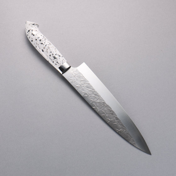 Takeshi Saji New Nomura Style SRS13 Hammered Gyuto  210mm White Terrazzo Handle - Seisuke Knife