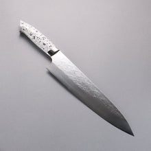  Takeshi Saji New Nomura Style SRS13 Hammered Gyuto  240mm White Terrazzo Handle - Seisuke Knife