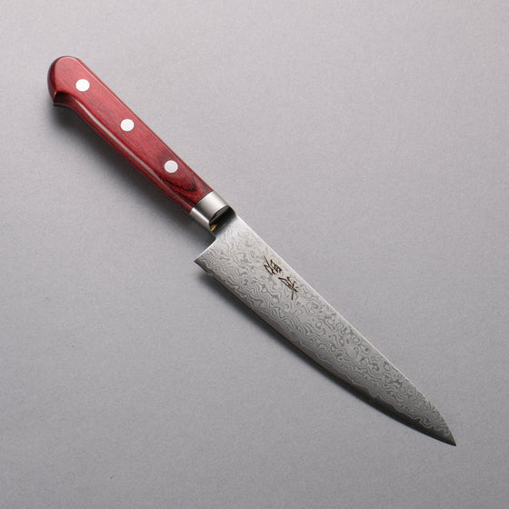 Seisuke VG10 33 Layer Damascus Petty-Utility  135mm Red Pakka wood Handle - Seisuke Knife