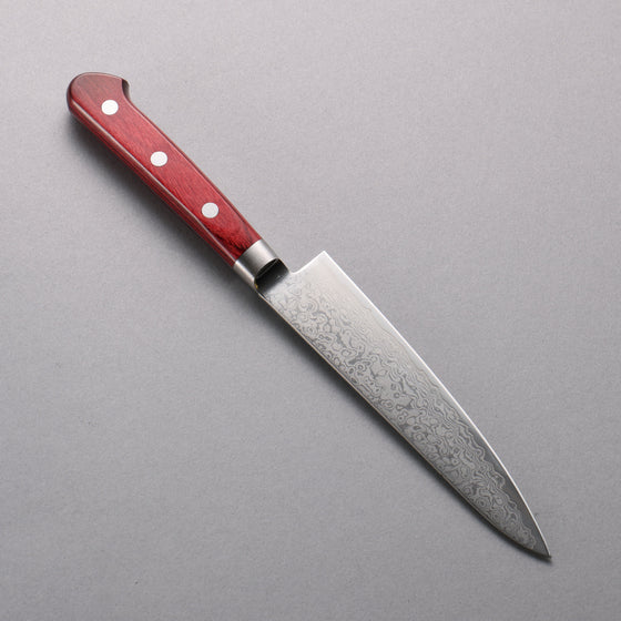 Seisuke VG10 33 Layer Damascus Petty-Utility  135mm Red Pakka wood Handle - Seisuke Knife