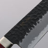 Seisuke Blue Super Hammered Black Finished Santoku  180mm Red Pakka wood Handle - Seisuke Knife