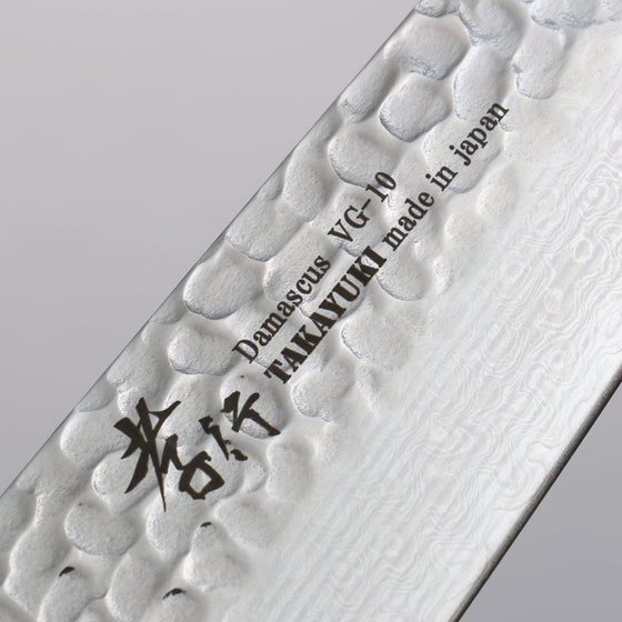 Sakai Takayuki VG10 33 Layer Damascus Kengata Santoku 160mm Live oak Lacquered (Kouseki) Handle - Seisuke Knife