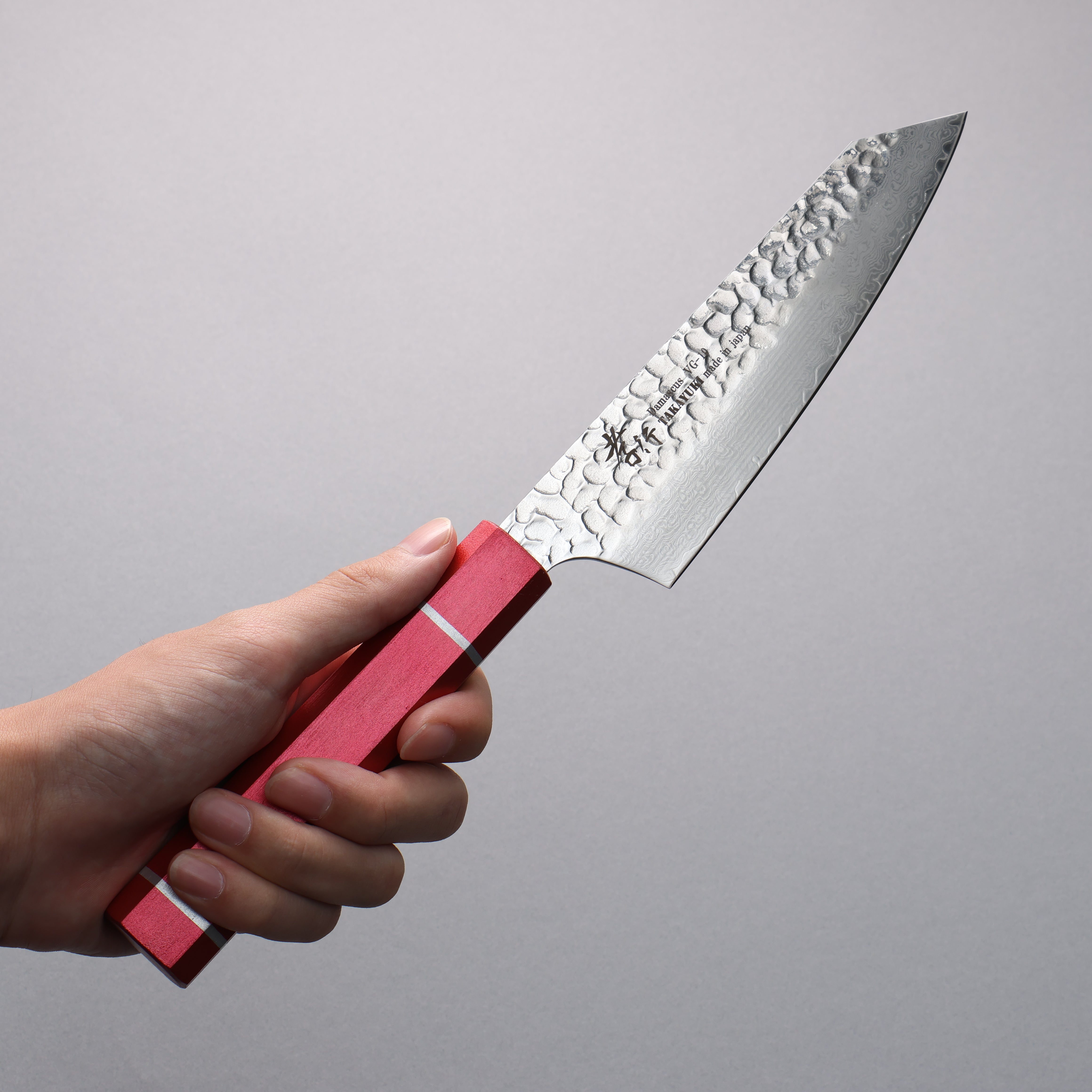 Sakai Takayuki VG10 33 Layer Damascus Kengata Santoku 160mm Kouseki Lacquered Live Oak Handle - Seisuke Knife