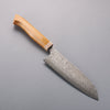 Yoshimi Kato VG10 Black Damascus Santoku  170mm Western style (yellow) Handle - Seisuke Knife - Slide 1