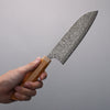 Yoshimi Kato VG10 Black Damascus Santoku  170mm Western style (yellow) Handle - Seisuke Knife - Slide 4