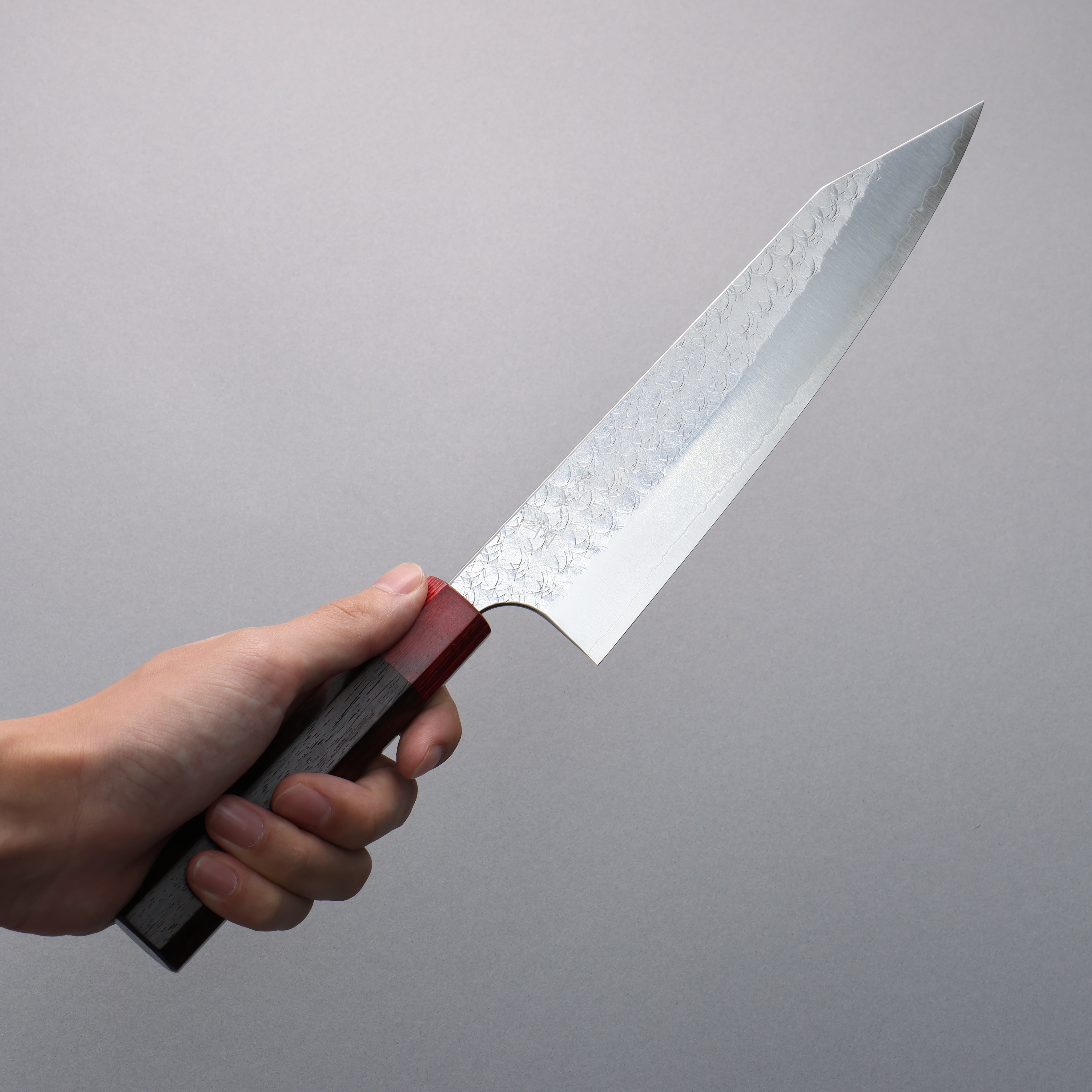 Yoshimi Kato Minamo SG2 Hammered Kiritsuke Gyuto  210mm Rosewood (ferrule: Red Pakka wood) Handle - Seisuke Knife