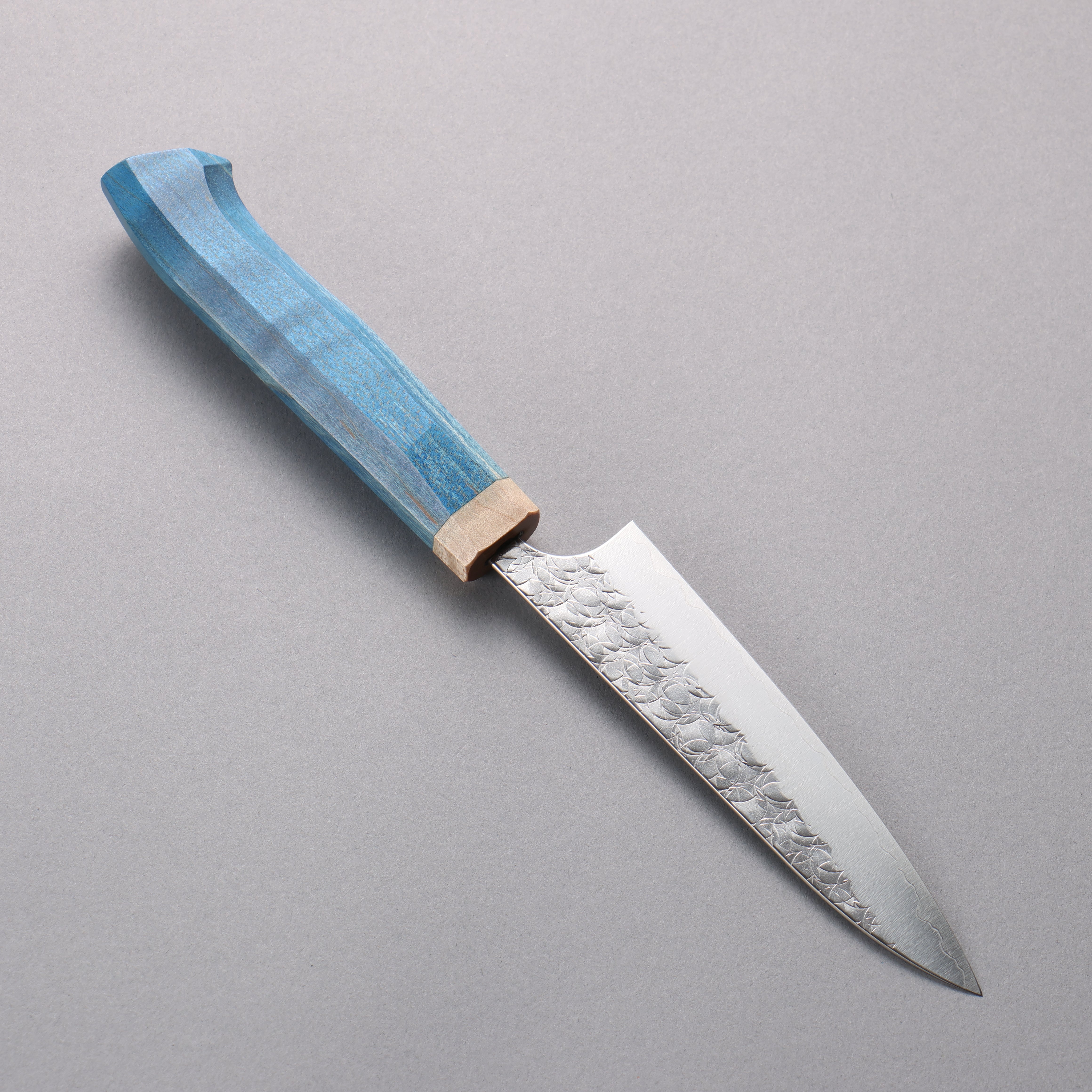 Yoshimi Kato Minamo SG2 Hammered Petty-Utility  120mm Western style (blue) Handle - Seisuke Knife