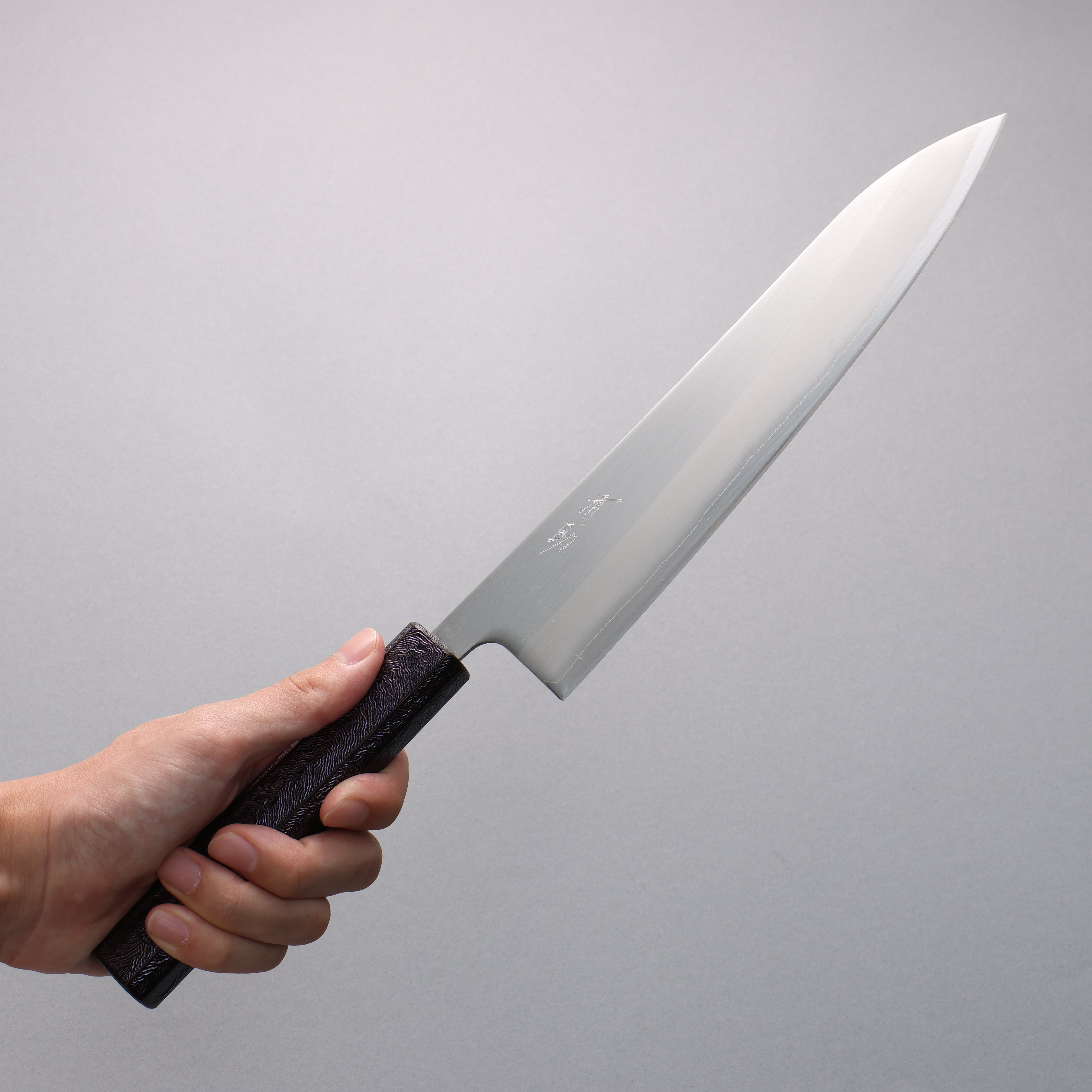 Seisuke White Steel No.1 Migaki Gyuto 240mm Purple Lacquered Oak Handle - Seisuke Knife