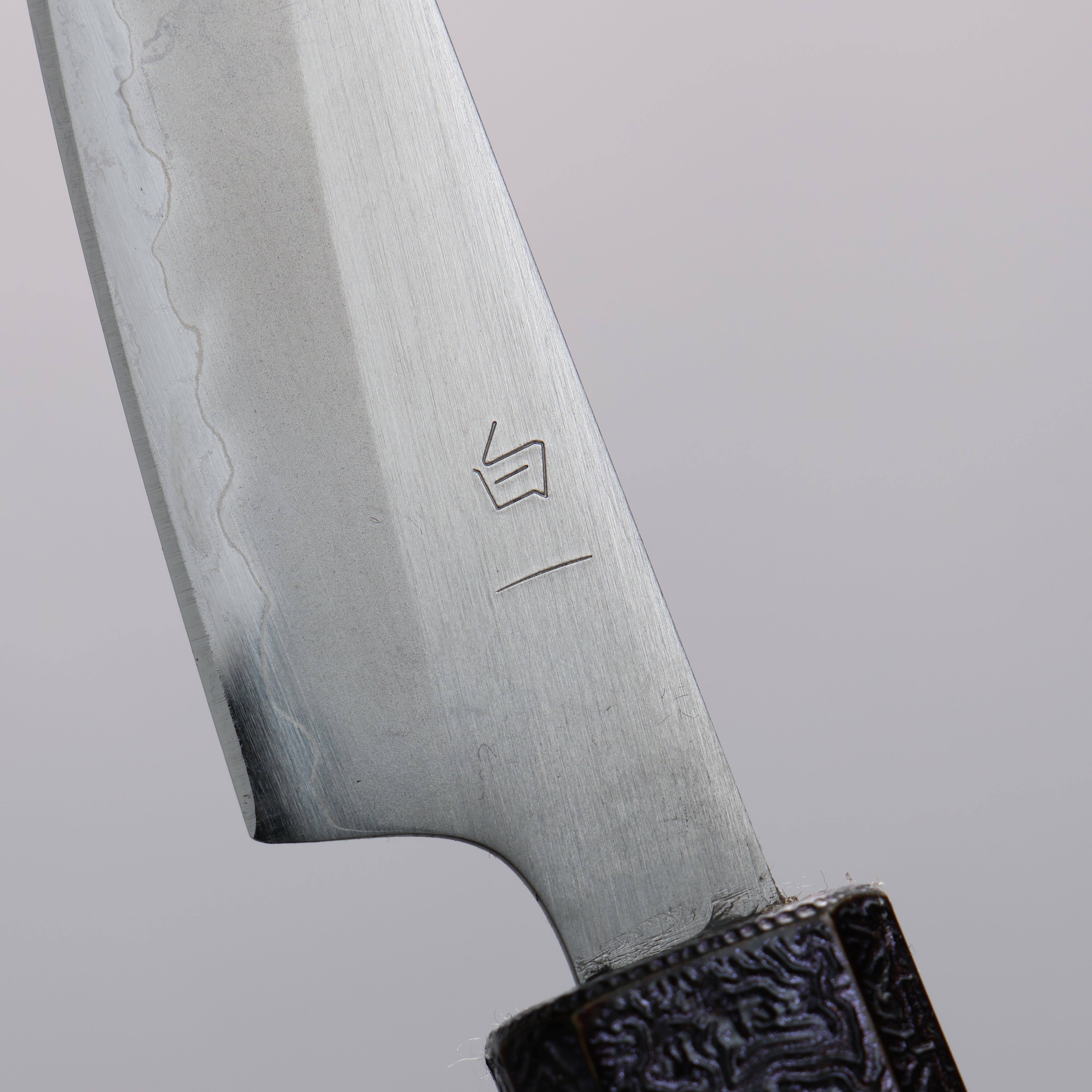 Seisuke White Steel No.1 Migaki Paring 80mm Purple Lacquered Oak Handle - Seisuke Knife