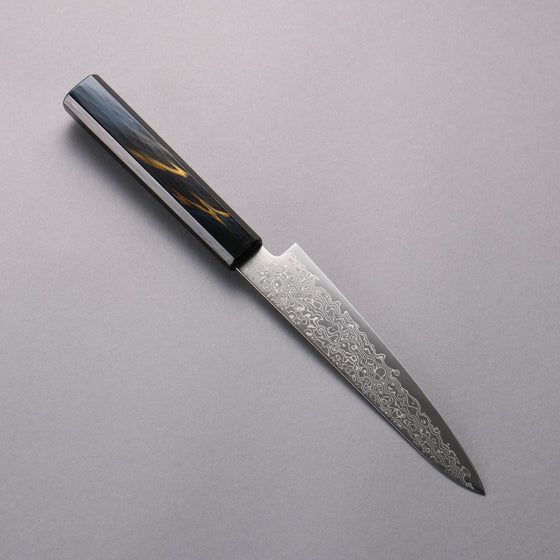 Kanjyo SG2 Damascus Petty-Utility  150mm Dark Blue and Gold Lacquered Handle - Seisuke Knife