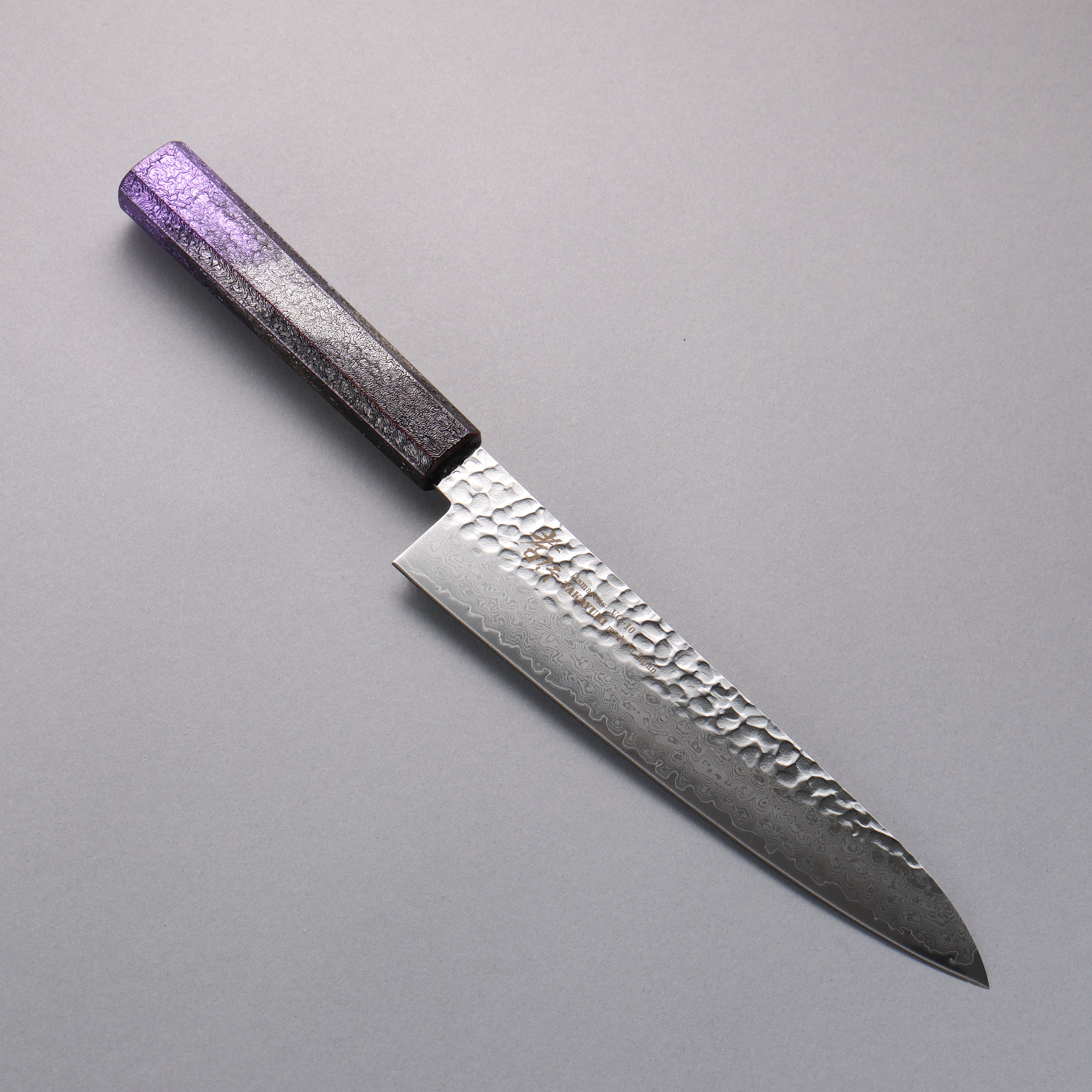 Sakai Takayuki Rinnou VG10 33 Layer Damascus Gyuto210mm Purple LacqueredHandle - Seisuke Knife