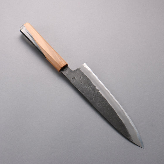 Hozantomoe White Steel No.2 Black Finished Gyuto 210mm Olive Tree and Black Resin Handle - Seisuke Knife