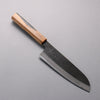 Hozantomoe White Steel No.2 Black Finished Santoku 165mm Olive Tree and Black Resin Handle - Seisuke Knife - Slide 1