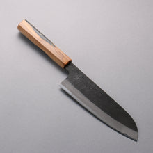  Hozantomoe White Steel No.2 Black Finished Santoku 165mm Olive Tree and Black Resin Handle - Seisuke Knife