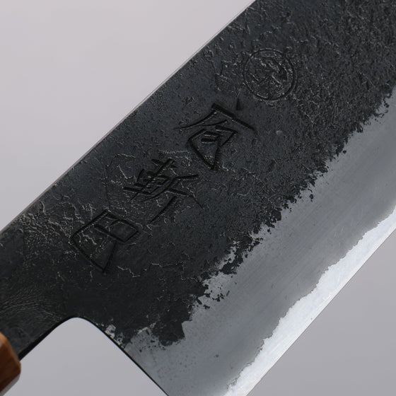 Hozantomoe White Steel No.2 Black Finished Santoku 180mm Olive Tree and Black Resin Handle - Seisuke Knife