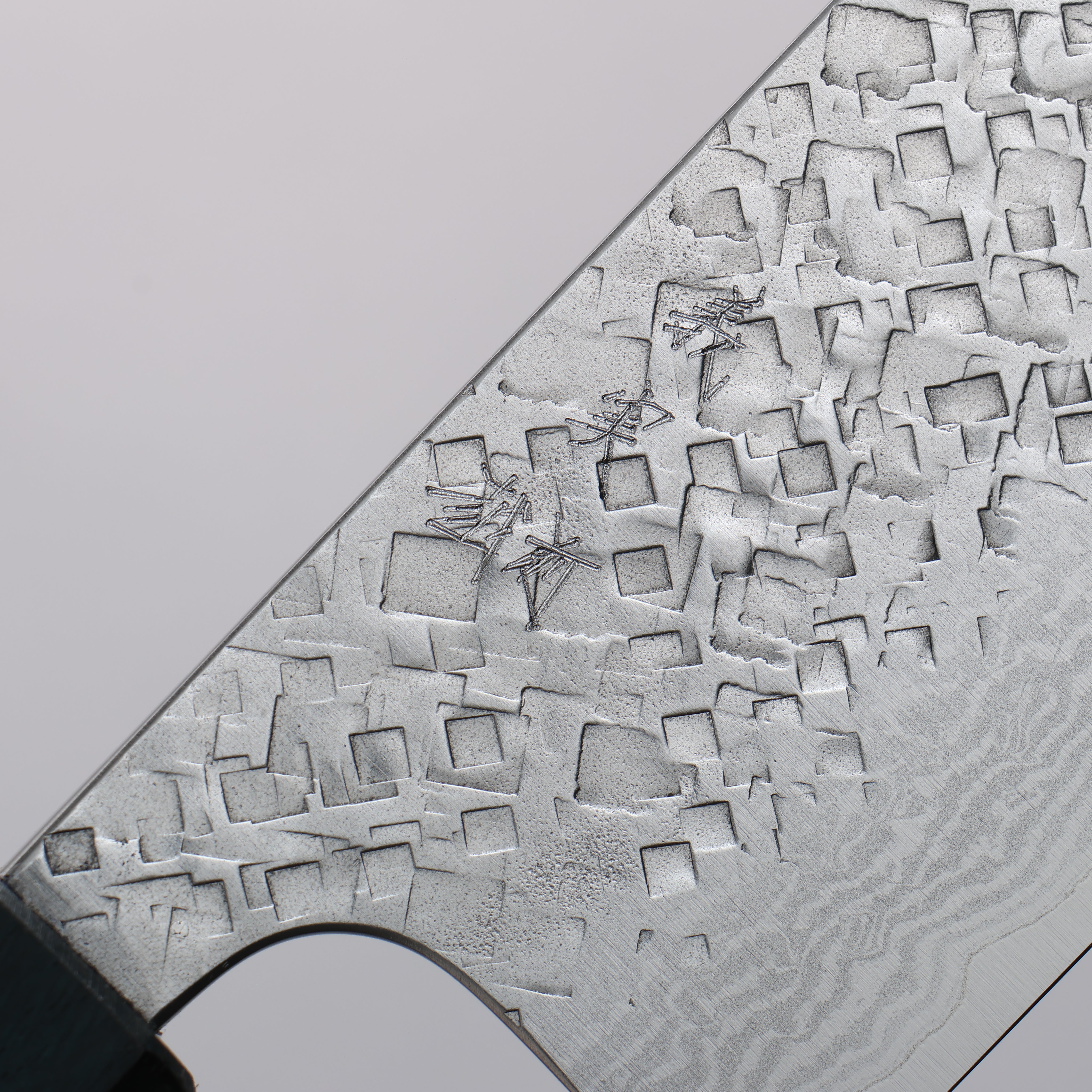 Yoshimi Kato VG10 Damascus Hammered(square) Nakiri 165mm Oak (Indigo Dyed) Handle - Seisuke Knife
