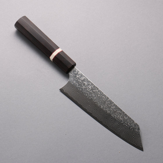 Yoshimi Kato SG2 Damascus Migaki Finished Bunka  170mm Ebony (White Ring) Handle - Seisuke Knife